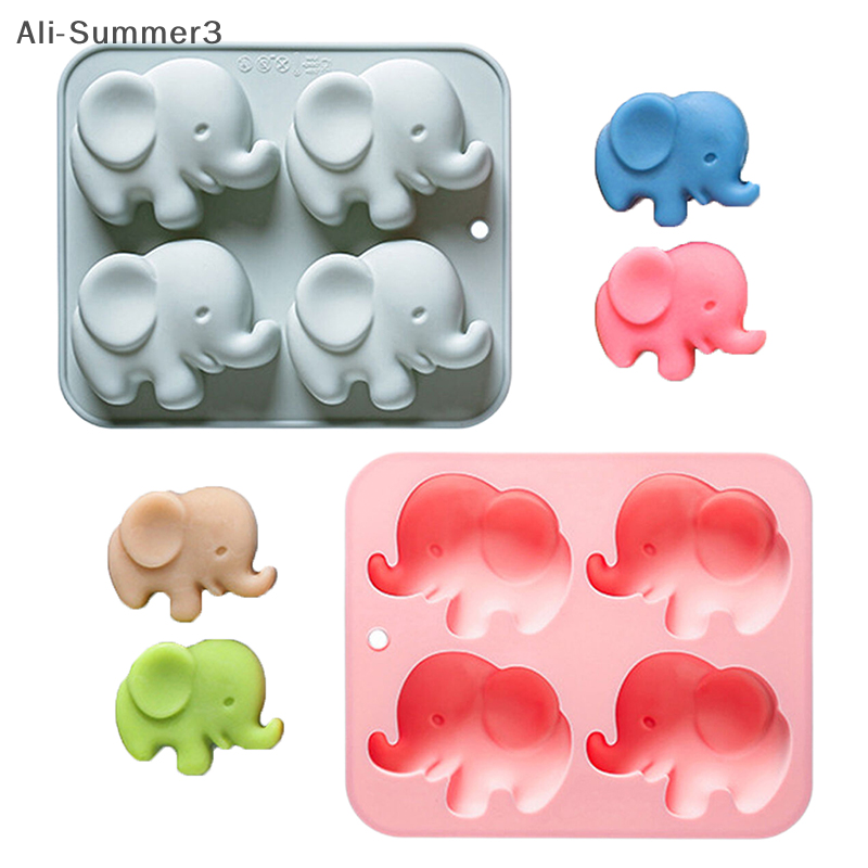 Soap Making Workshop - 4-hole Baby Elephant Silicone Mold Cute