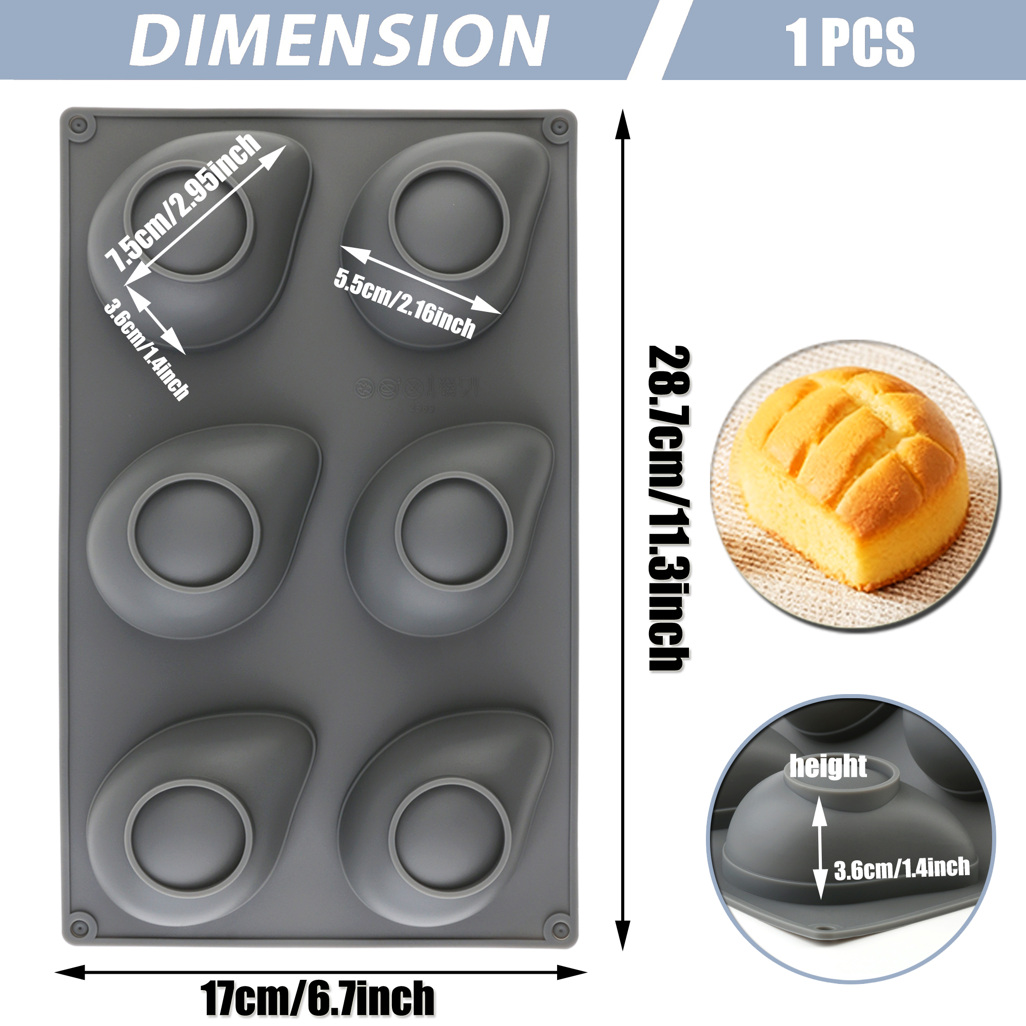 1pcs Gray Thick Silicone Mouss - Soap Making Accessories 리뷰 및 가격