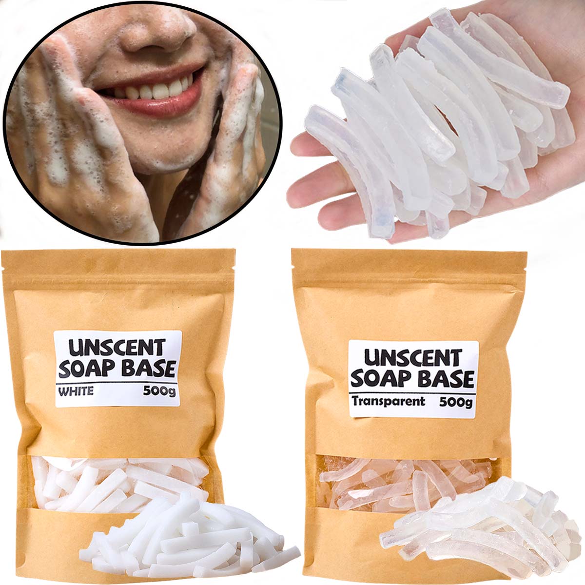 500g Transparent White Color S - Soap Making With Soap Base 리뷰 및 가격